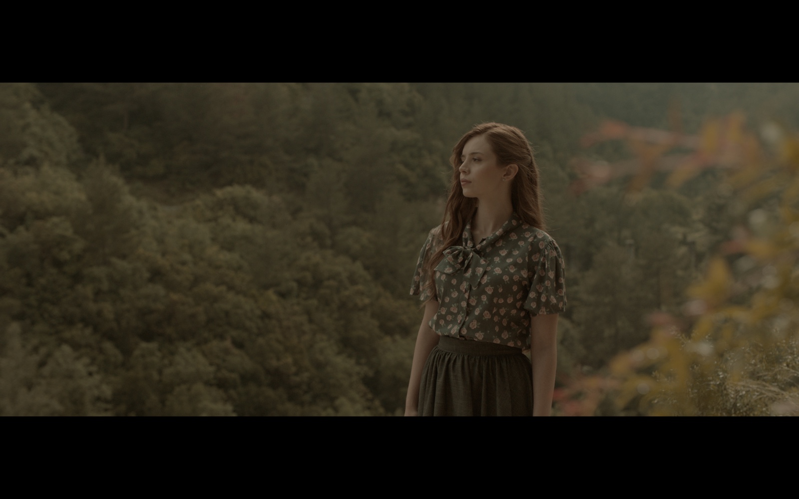 Radyo Günleri — A woman in a patterned blouse beside a wooded valley.
